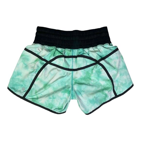 Lululemon Size 6 Tracker Shorts Green Black Brief Lining - Picture 1 of 8